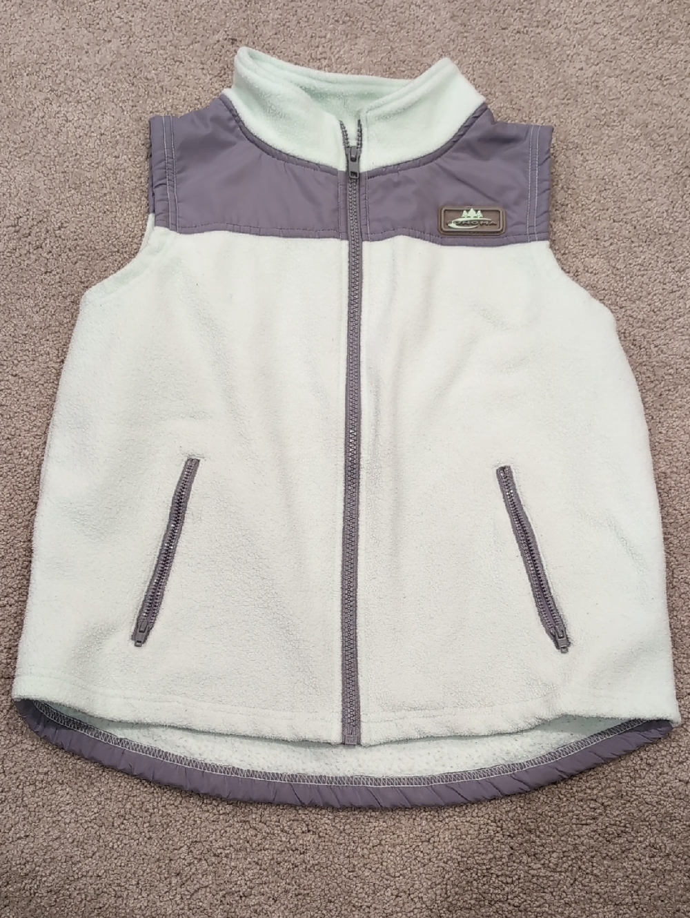 Sonoma Light Mint and Gray Fleece Zip Vest